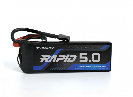 Turnigy Rapid 3S 5000mAh 11.1V 100C Lipo - XT90 softcase