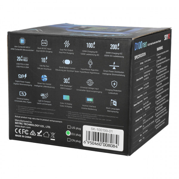 SkyRC D100 Neo LiPo-dubbelladdare 1–6S 10A 100W (AC)