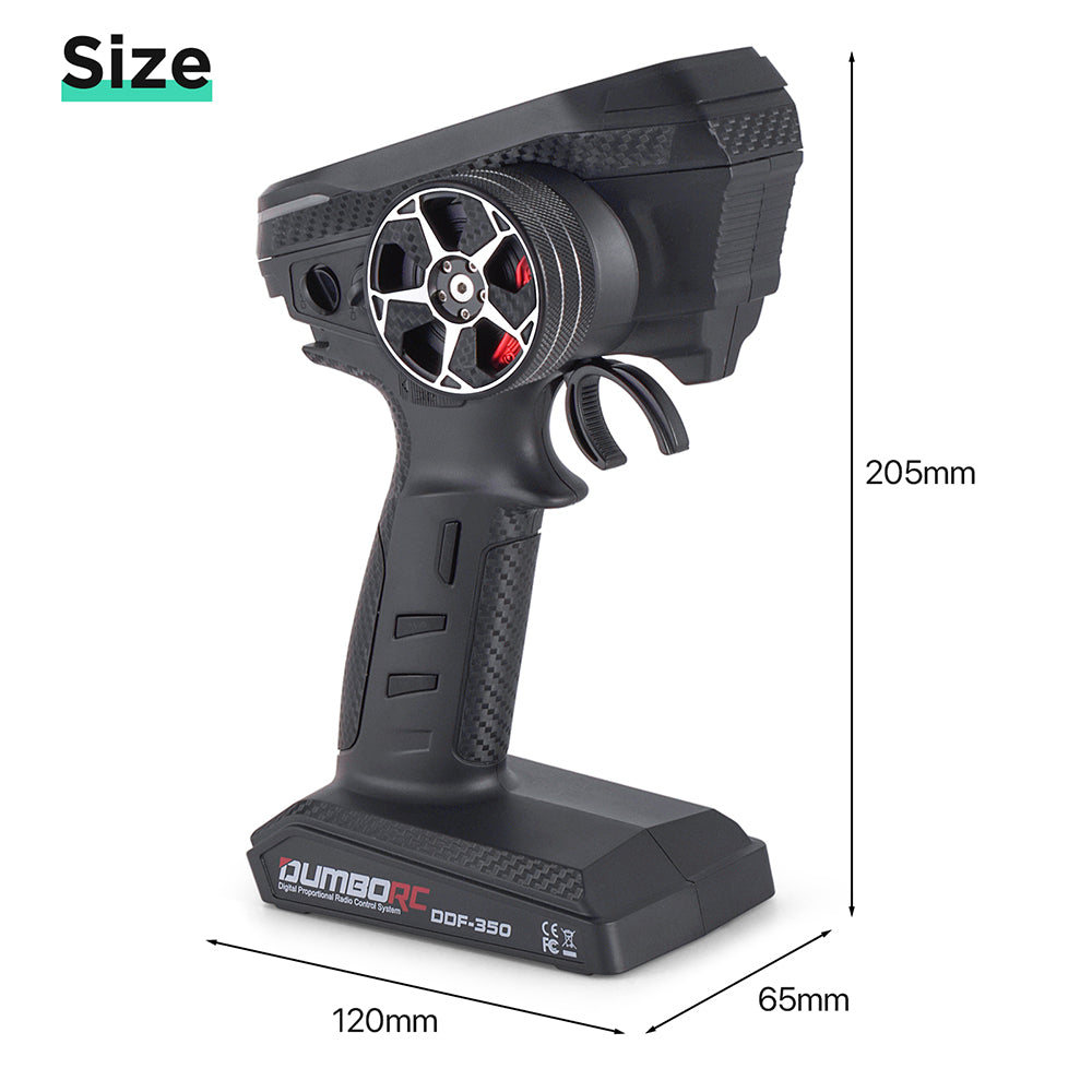 DumboRC DDF-350 2,4 GHz 10-kanals radiosystem med P6DCG gyromottagare