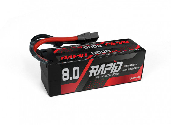 Turnigy Rapid 4S 8000mAh 14.8V 140C Lipo - XT90 hardcase
